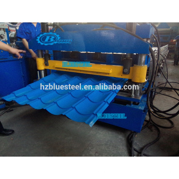 Glazed Sheet Metal Roof Tile Roll Forming Machine , Metal Tile Making Machine